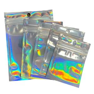 China Customize Small Laser Zip Mylar Holographic Laser Bags wholesale