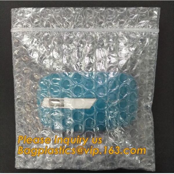 transparent slider zipper bubble bag，Reusable portable PE bubble wine bottle protector bag,k bubble bag,slider pac